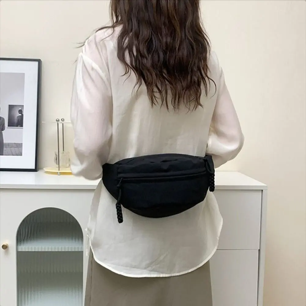 Women's Chest Bag Waterproof Hiking Bag Handbags Ladies Canvas Crossbody Bags Solid Color Women Sling Waist Pack