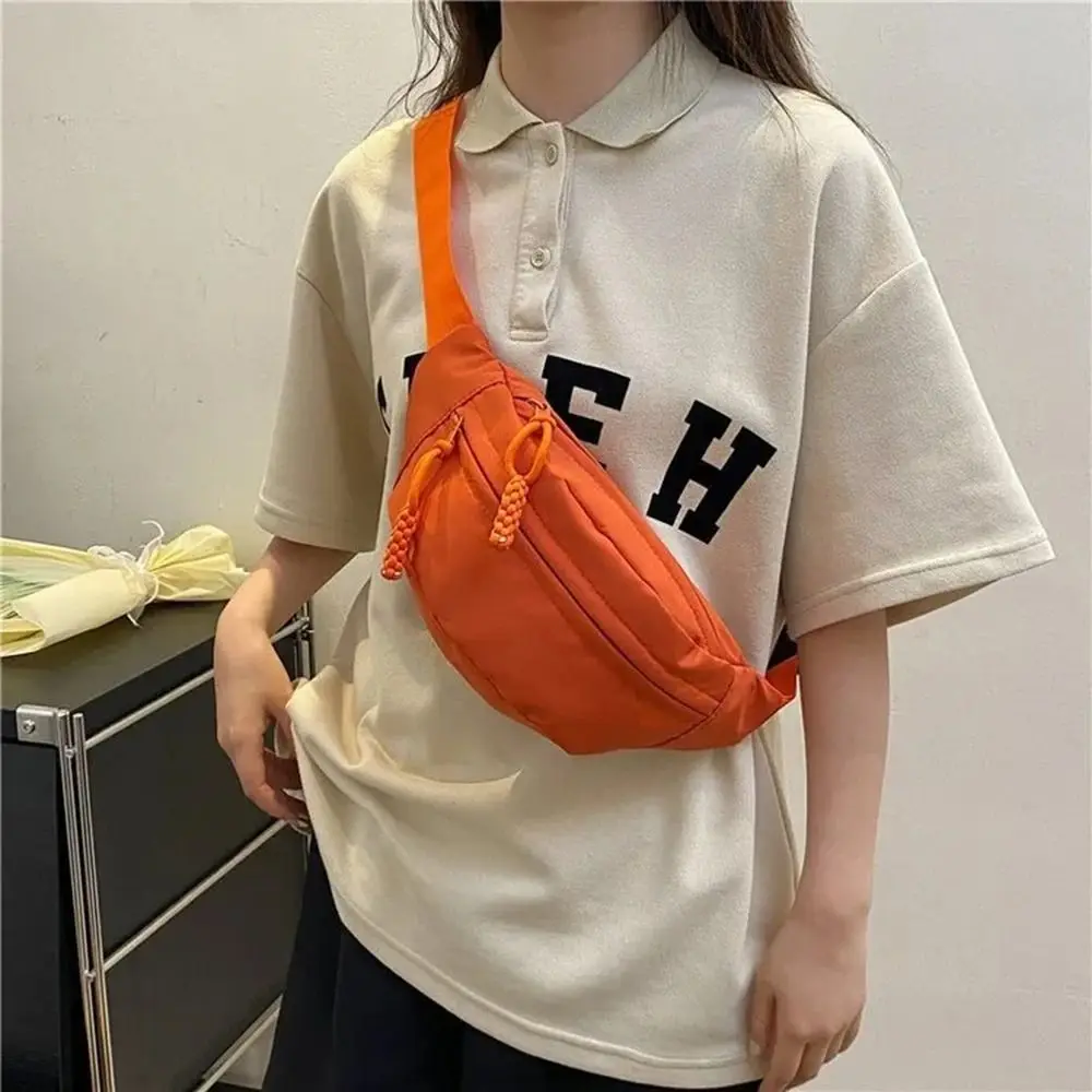 Women's Chest Bag Waterproof Hiking Bag Handbags Ladies Canvas Crossbody Bags Solid Color Women Sling Waist Pack