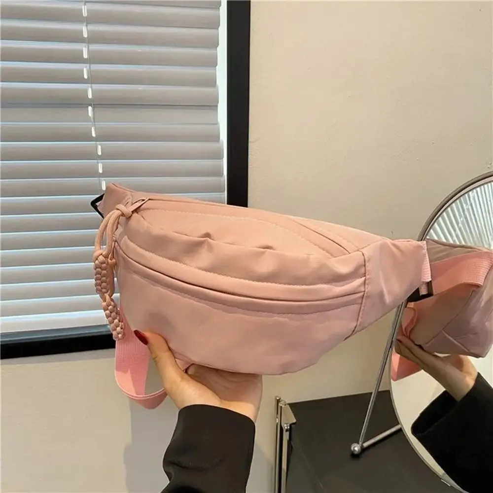 Women's Chest Bag Waterproof Hiking Bag Handbags Ladies Canvas Crossbody Bags Solid Color Women Sling Waist Pack