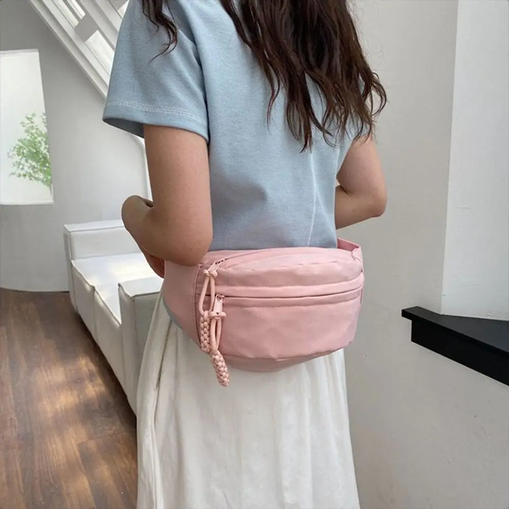 Women's Chest Bag Waterproof Hiking Bag Handbags Ladies Canvas Crossbody Bags Solid Color Women Sling Waist Pack