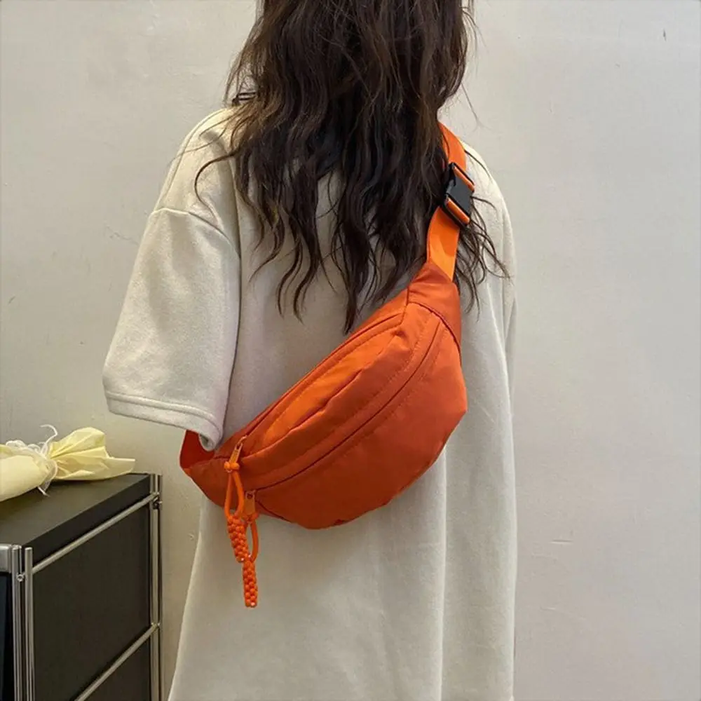 Women's Chest Bag Waterproof Hiking Bag Handbags Ladies Canvas Crossbody Bags Solid Color Women Sling Waist Pack