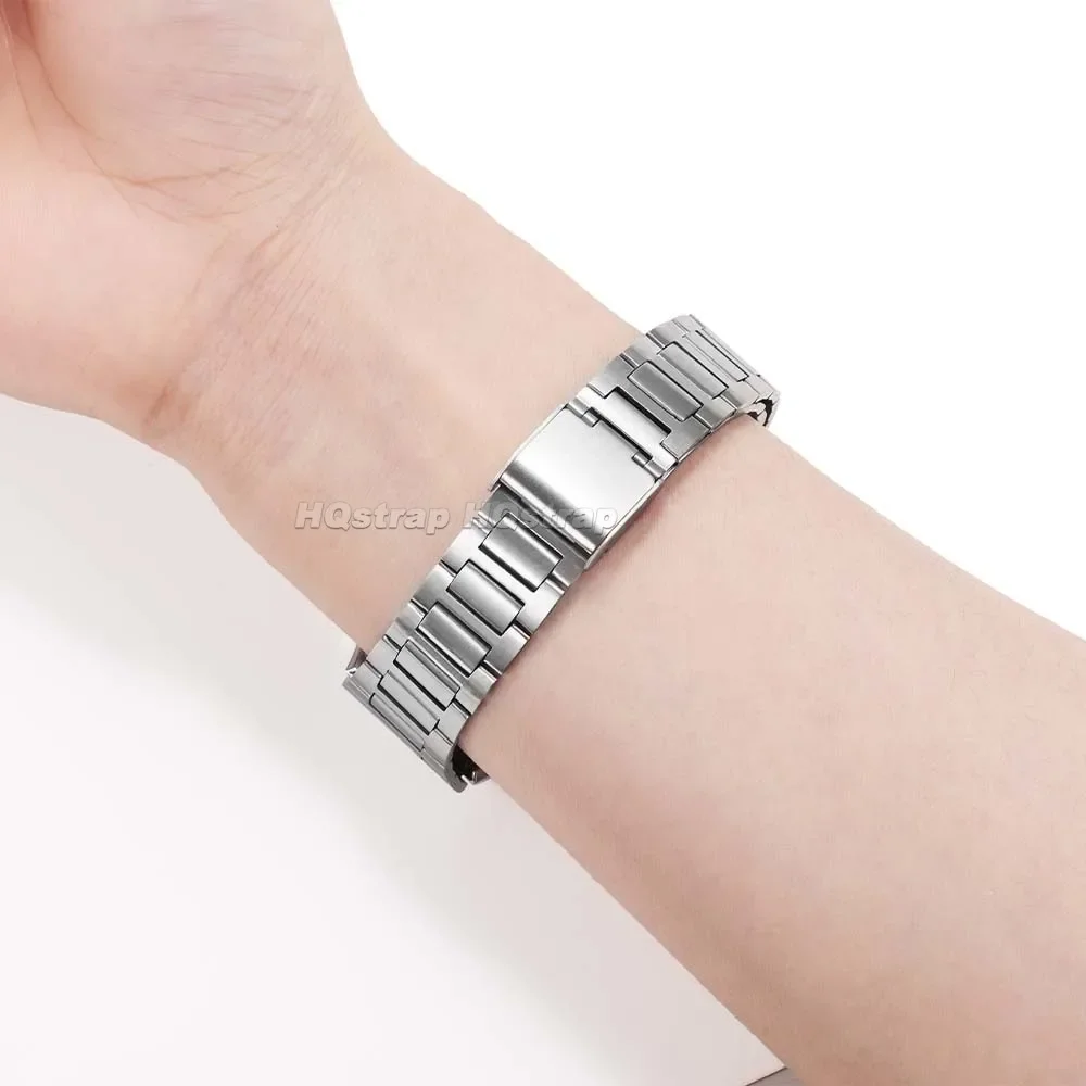 18mm Stainless Steel Strap for Casio F-91W W800h AE1200 Universal Replacement Wristband Women Men Watch Band Metal Bracelet