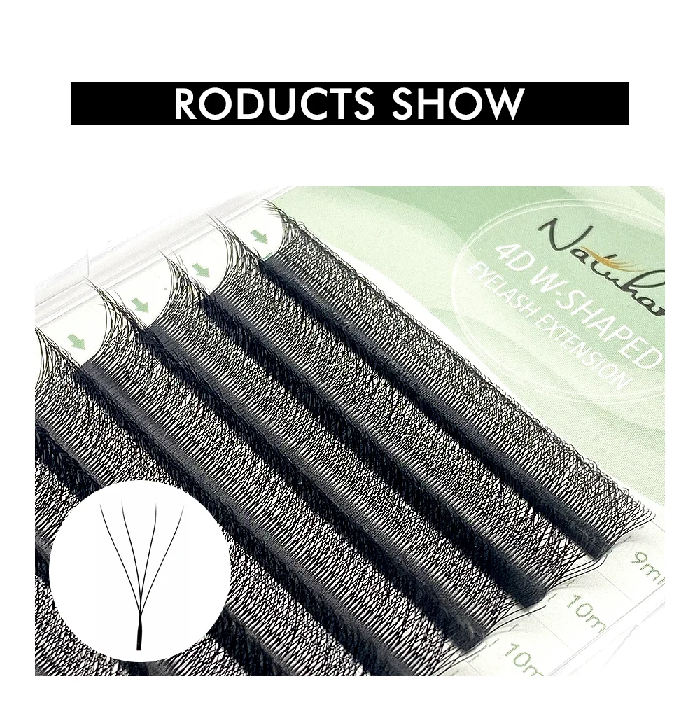 3D 4D 5D 6D W Shaped Clover Eyelash Extensions NATUHANA Premade Russian Volume Fan Soft Natural Mink False Lashes Makeup Tools