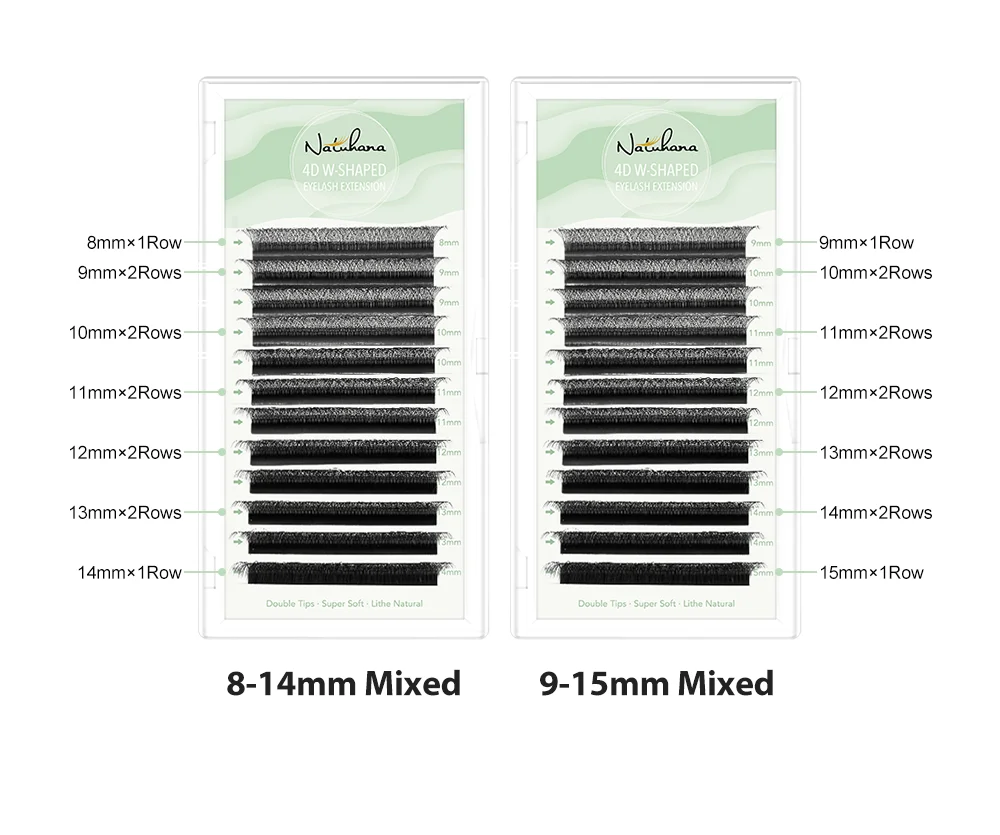 3D 4D 5D 6D W Shaped Clover Eyelash Extensions NATUHANA Premade Russian Volume Fan Soft Natural Mink False Lashes Makeup Tools