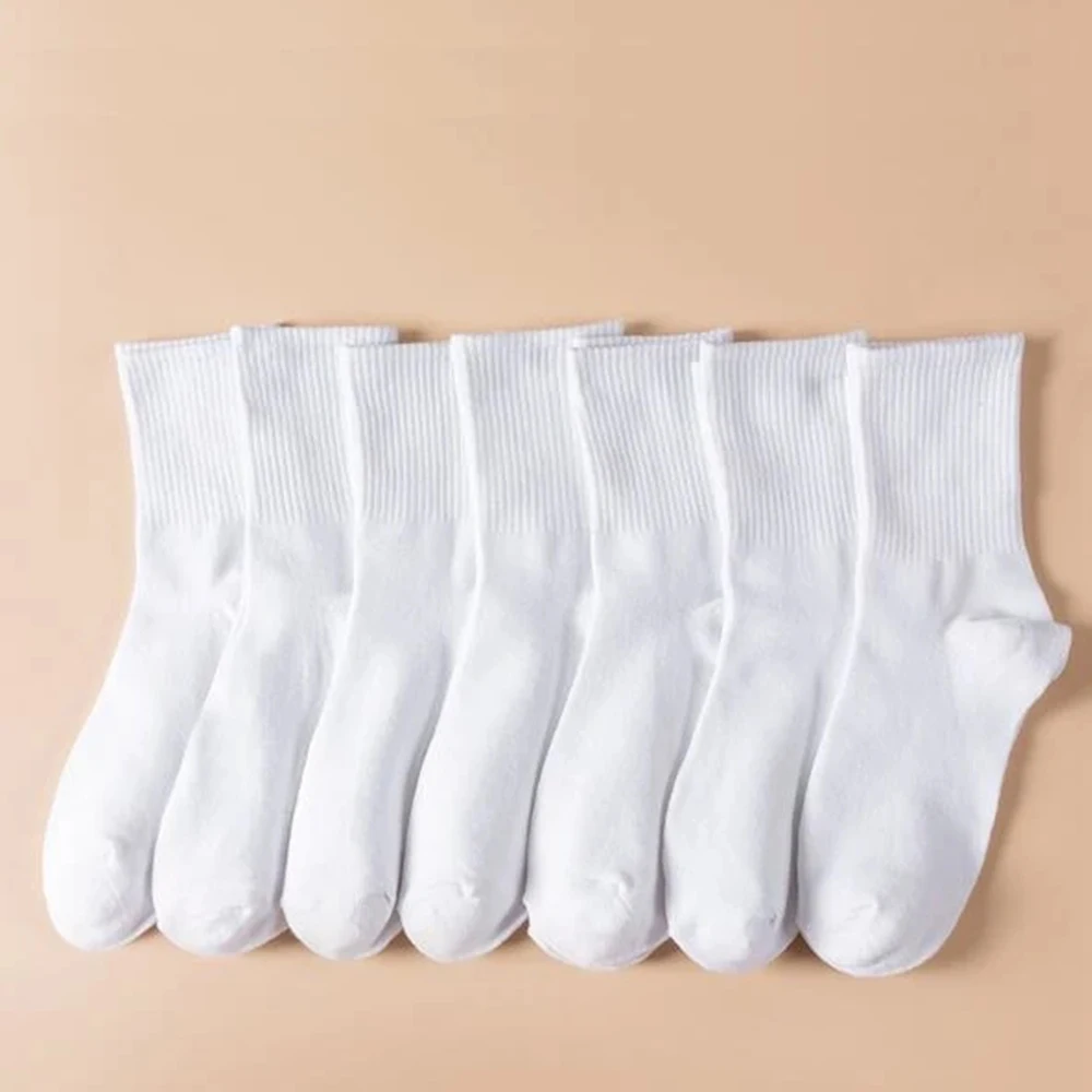 2/6/10/20 Pairs Neutral Striped Round Neck Socks Spring Autumn Sweat Absorbing Breathable Couple Sports All-season Leisure Sock
