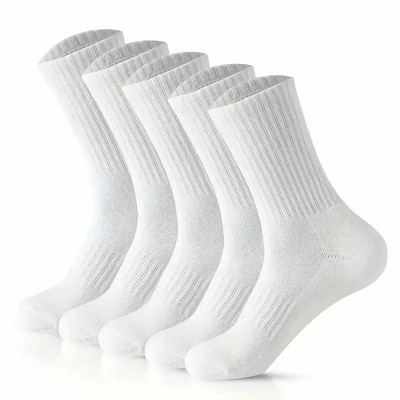 2/6/10/20 Pairs Neutral Striped Round Neck Socks Spring Autumn Sweat Absorbing Breathable Couple Sports All-season Leisure Sock