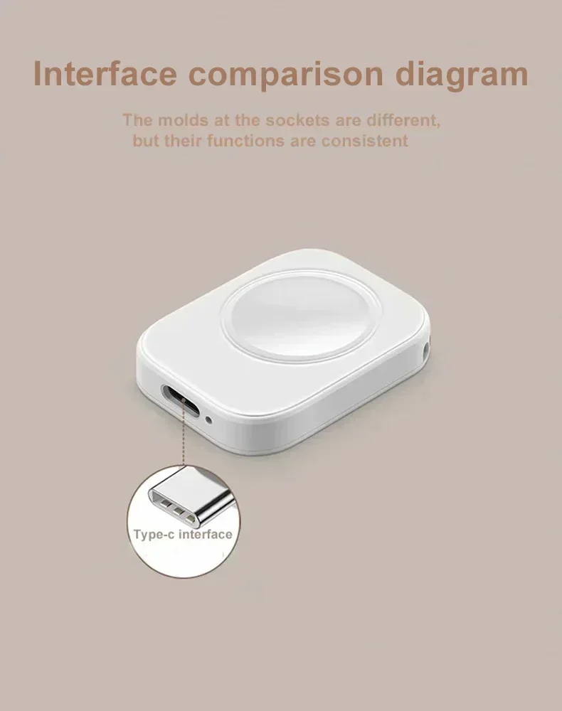 VIKEFON Magnetic Wireless Fast Charger for Apple Watch Series 9 8 7 6 SE Type C for iPhone Convert Charger for iWatch Series 6 5