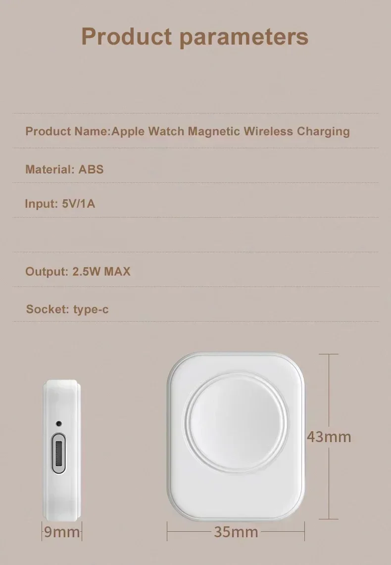 VIKEFON Magnetic Wireless Fast Charger for Apple Watch Series 9 8 7 6 SE Type C for iPhone Convert Charger for iWatch Series 6 5