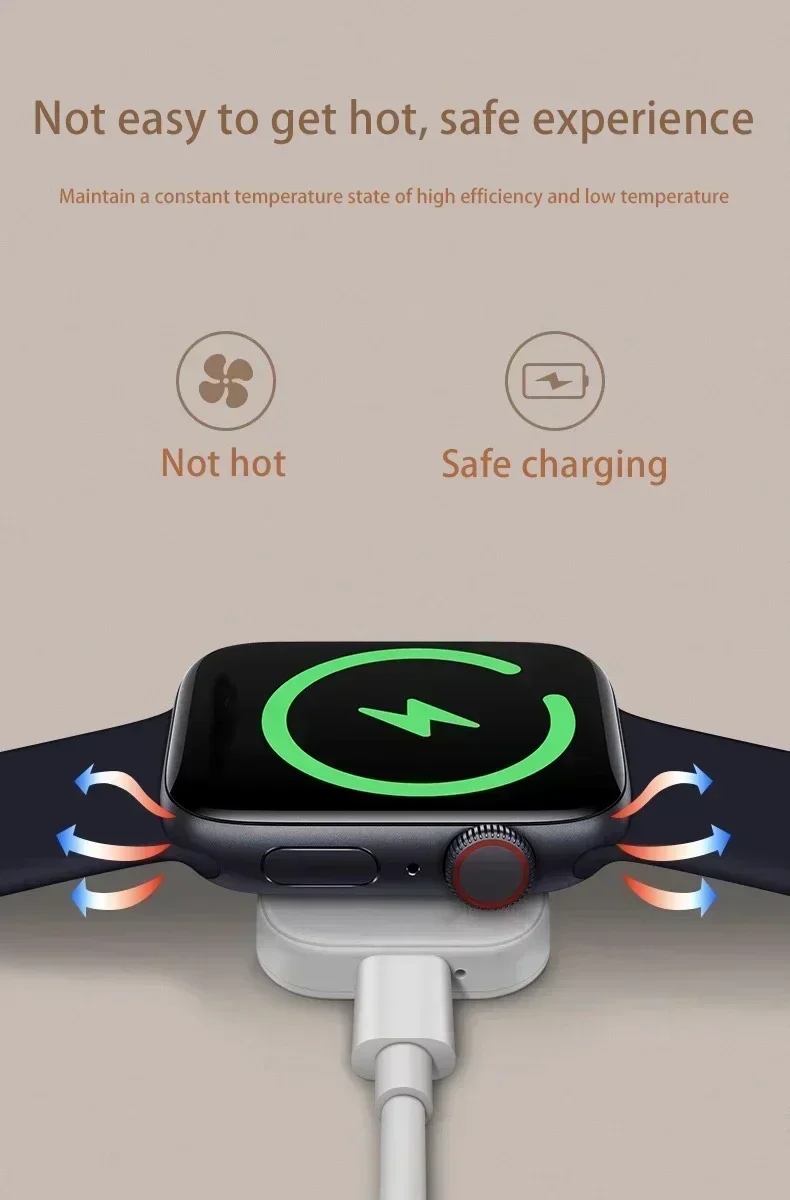 VIKEFON Magnetic Wireless Fast Charger for Apple Watch Series 9 8 7 6 SE Type C for iPhone Convert Charger for iWatch Series 6 5
