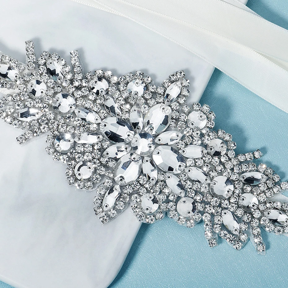 Miallo Bridal Rhinestone Belts for Women Wedding Accessories Crystal Fashion Prom Dress Belt Strass Bride Sash Bridesmaid Gift