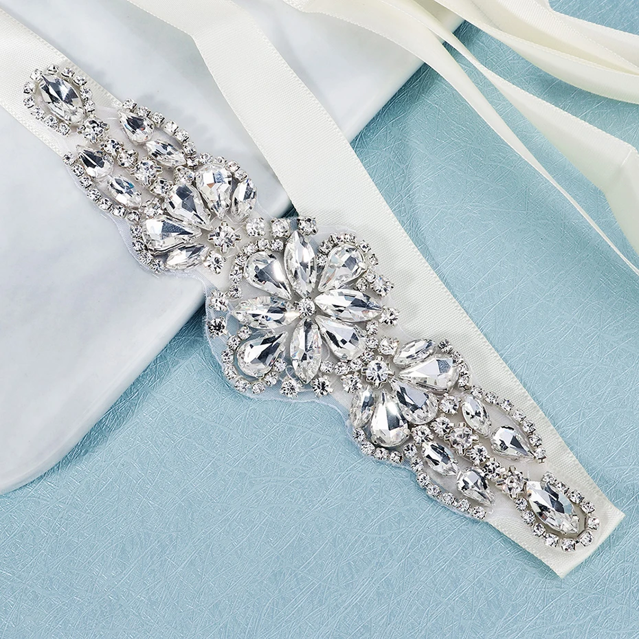 Miallo Bridal Rhinestone Belts for Women Wedding Accessories Crystal Fashion Prom Dress Belt Strass Bride Sash Bridesmaid Gift