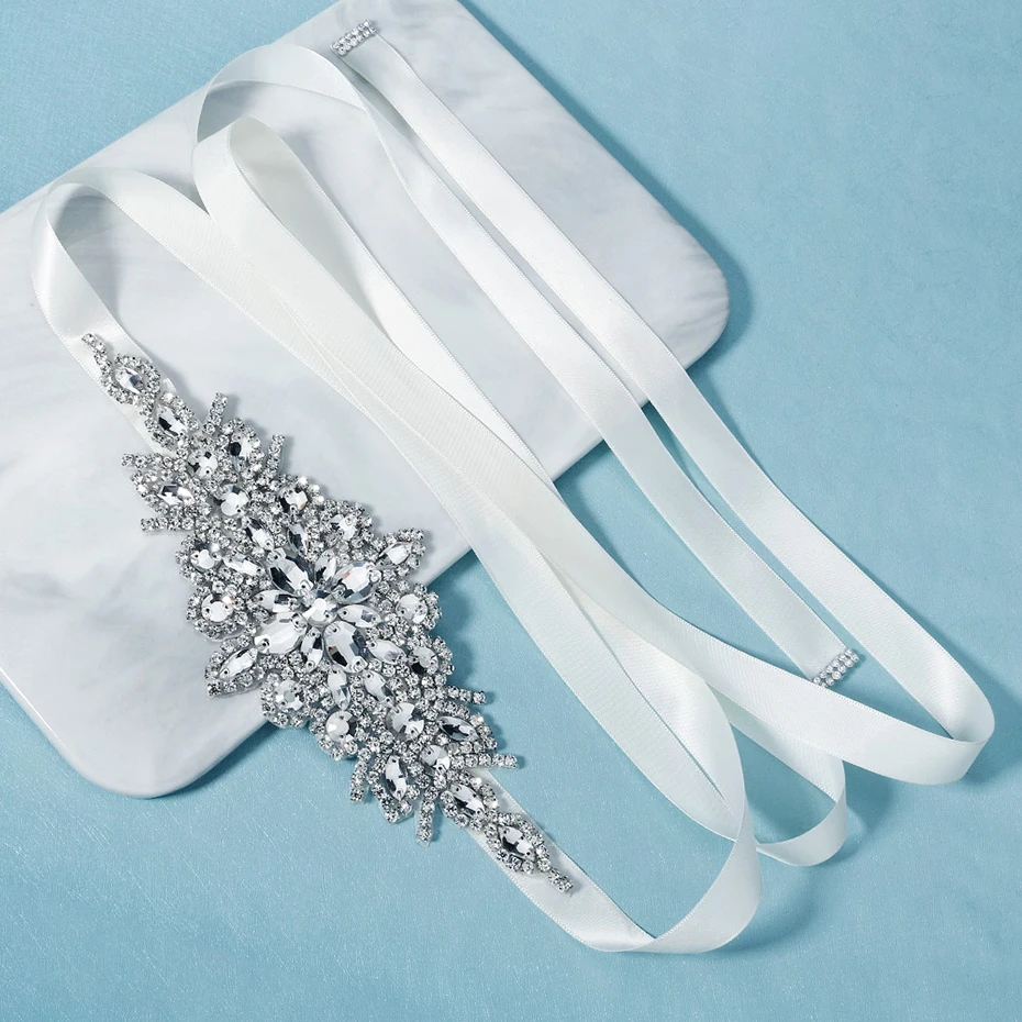 Miallo Bridal Rhinestone Belts for Women Wedding Accessories Crystal Fashion Prom Dress Belt Strass Bride Sash Bridesmaid Gift
