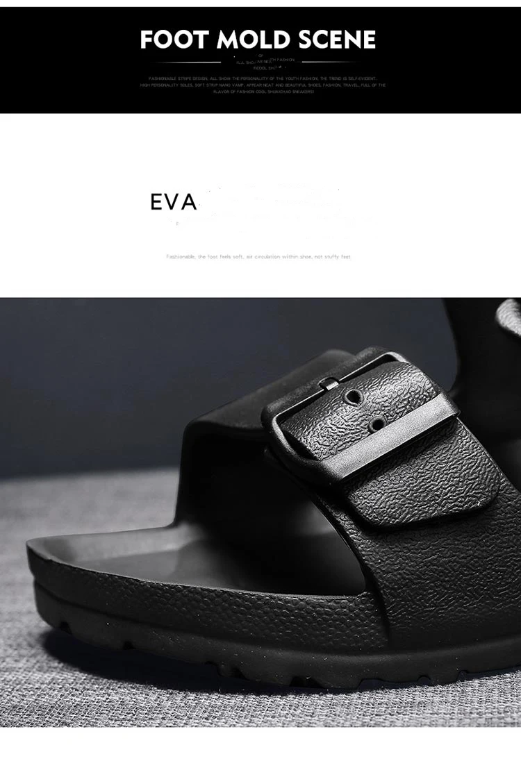 Men's casual buckle flat heel cover wearing one size slippers, beach slippers