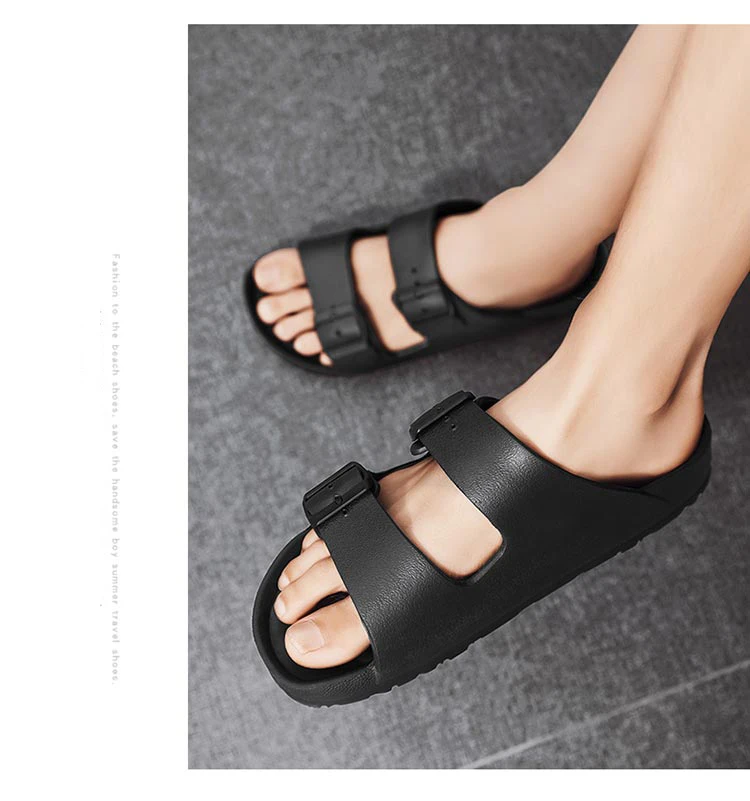 Men's casual buckle flat heel cover wearing one size slippers, beach slippers