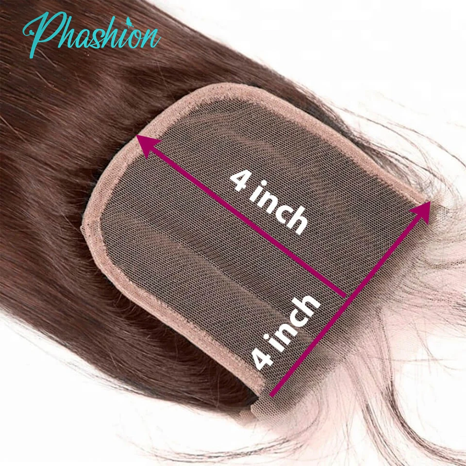 Phashion 26 28 Inch Chotolate Brown Body 4x4 5x5 Lace Closure #4 Straight 13x4 Lace Frontal Human Hair Transparent 100 Remy Hair