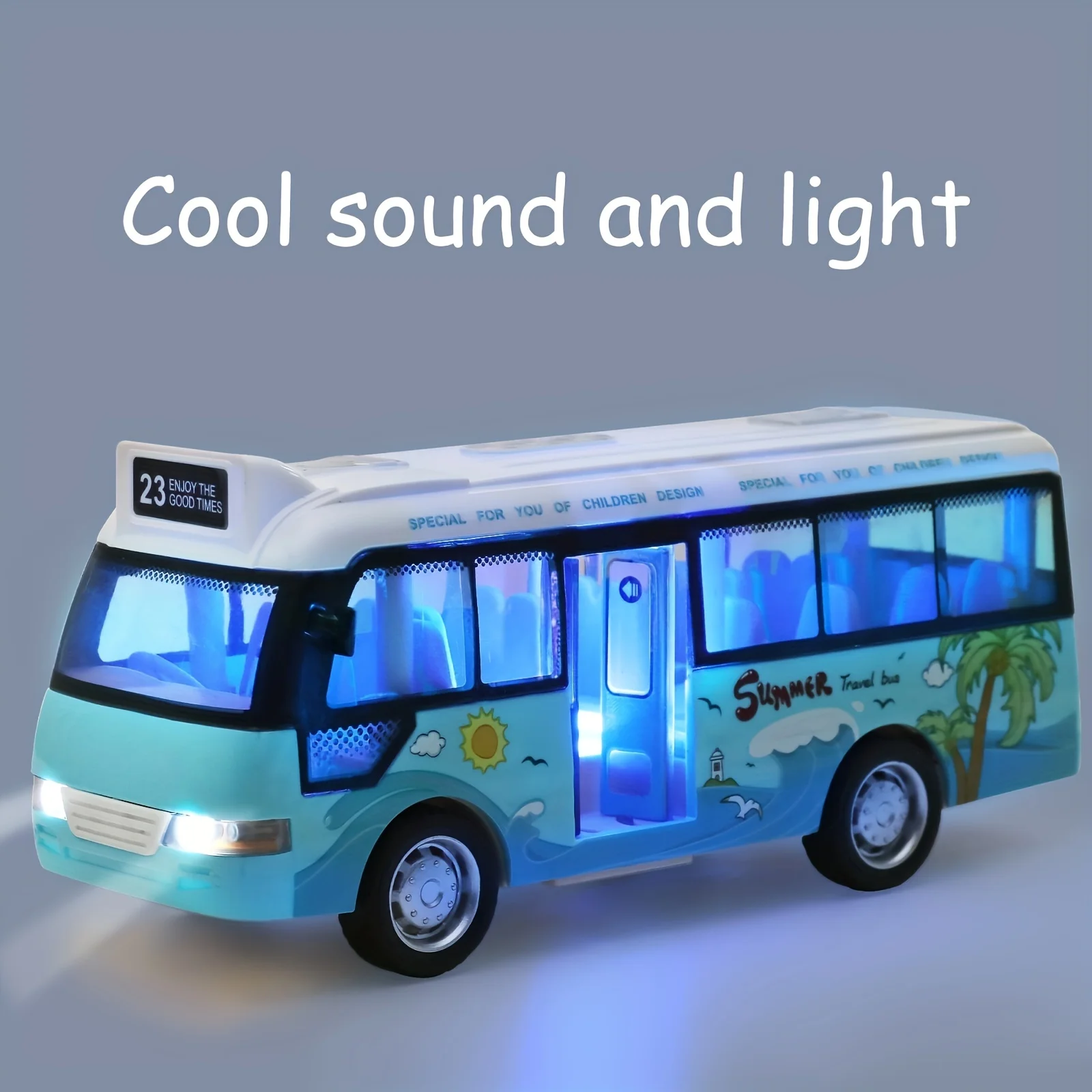 School Bus Toys Cars Die Cast Plastic Little Cars City Bus With Sound And Light Up Friction Powered Cars Play Toys Gift For Kids