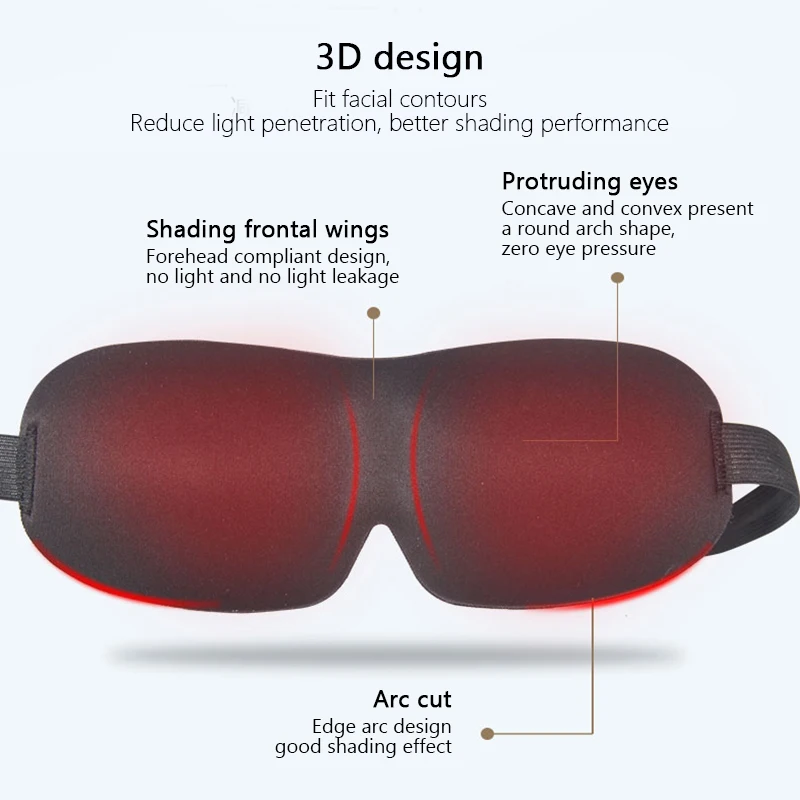 Eye Mask for Sleeping 3D Contoured Cup Blindfold Concave Molded Night Sleep Mask Block Out Light with Women Men