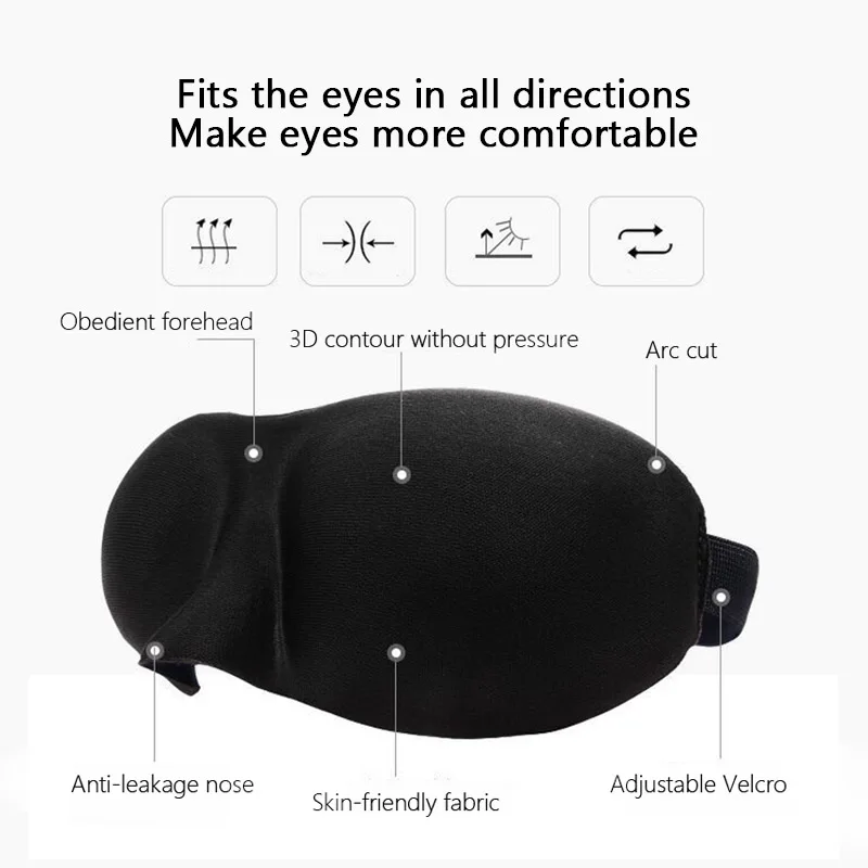 Eye Mask for Sleeping 3D Contoured Cup Blindfold Concave Molded Night Sleep Mask Block Out Light with Women Men