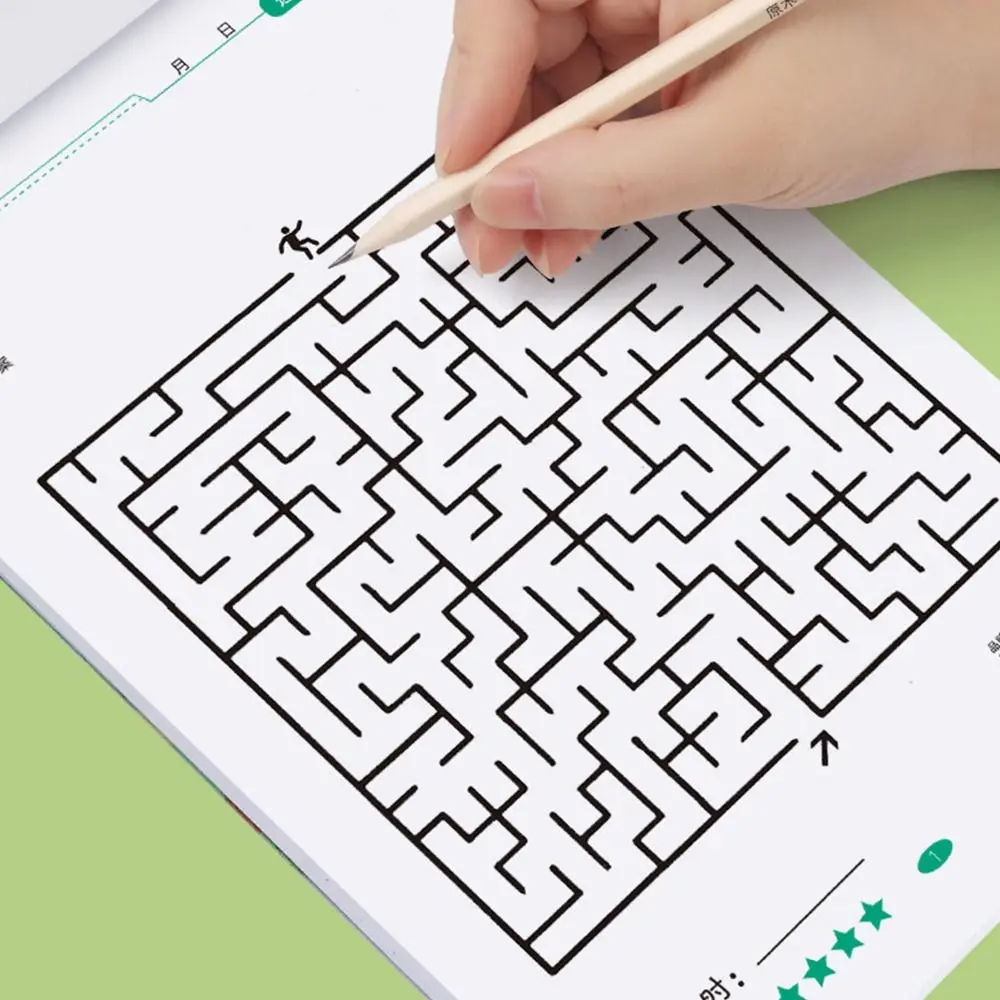 Multicolor Maze Training Book Paper Different Difficulty Levels Children's Concentration Train Intelligence Development