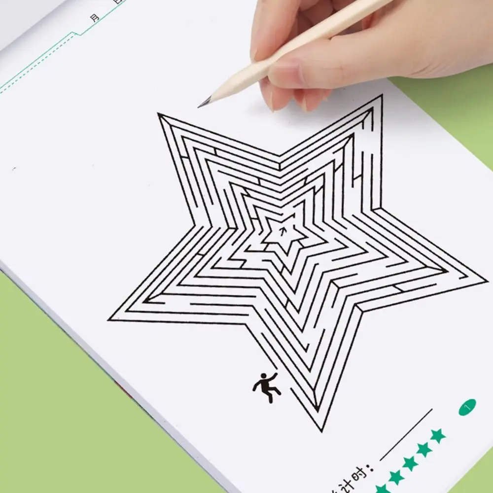 Multicolor Maze Training Book Paper Different Difficulty Levels Children's Concentration Train Intelligence Development