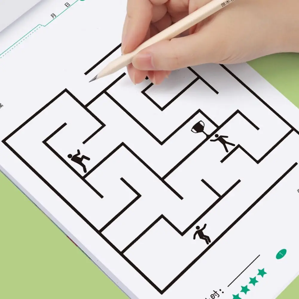 Multicolor Maze Training Book Paper Different Difficulty Levels Children's Concentration Train Intelligence Development