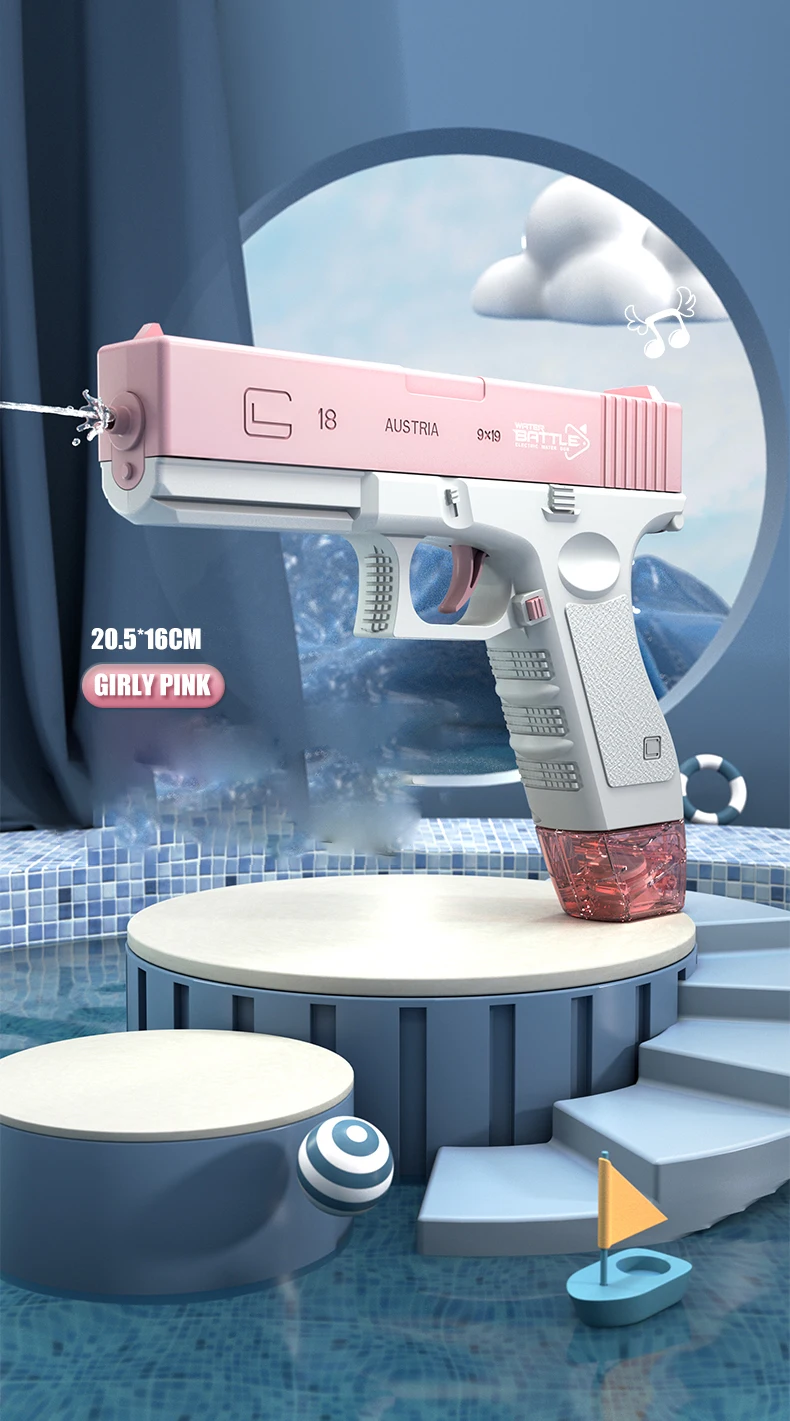 New Water Gun Electric M416 Pistol Shooting Toy Full Automatic Summer Beach Outdoor Fun Toy For Children Boys Girls Adults Gift