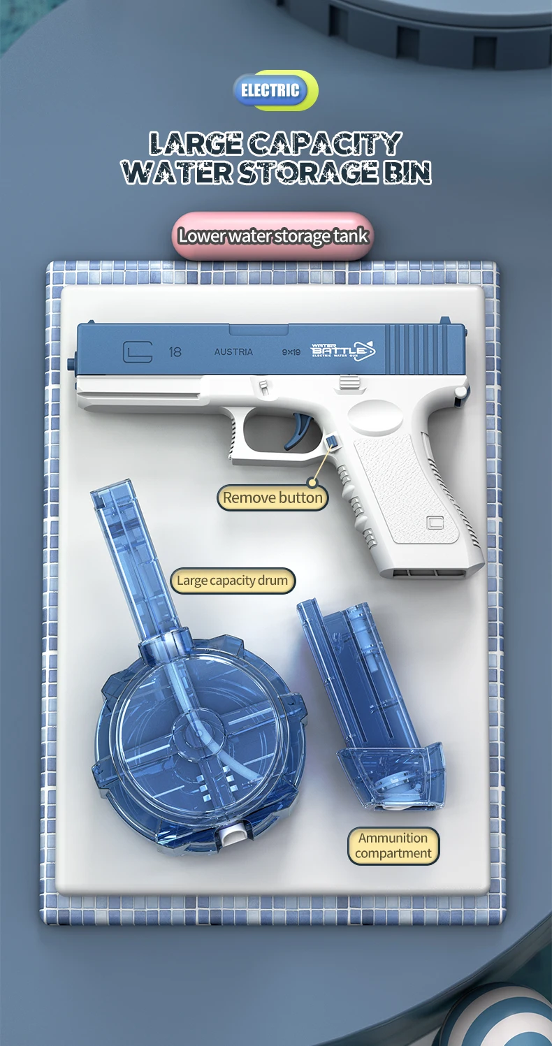 New Water Gun Electric M416 Pistol Shooting Toy Full Automatic Summer Beach Outdoor Fun Toy For Children Boys Girls Adults Gift