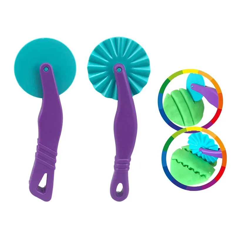 Dough Play Tools for Kids Dough Accessories Molds Dinosaur Fruit Roller Cutter Scissor Playdough Clay Mold Children DIY Toys