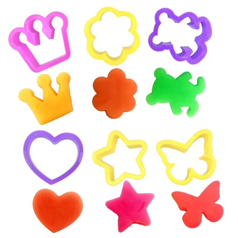Dough Play Tools for Kids Dough Accessories Molds Dinosaur Fruit Roller Cutter Scissor Playdough Clay Mold Children DIY Toys