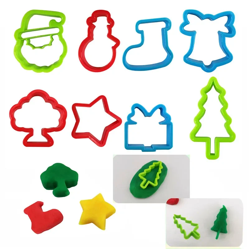 Dough Play Tools for Kids Dough Accessories Molds Dinosaur Fruit Roller Cutter Scissor Playdough Clay Mold Children DIY Toys
