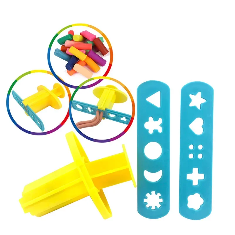 Dough Play Tools for Kids Dough Accessories Molds Dinosaur Fruit Roller Cutter Scissor Playdough Clay Mold Children DIY Toys