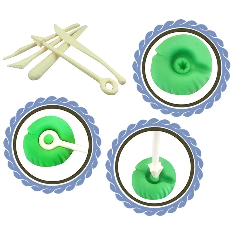 Dough Play Tools for Kids Dough Accessories Molds Dinosaur Fruit Roller Cutter Scissor Playdough Clay Mold Children DIY Toys