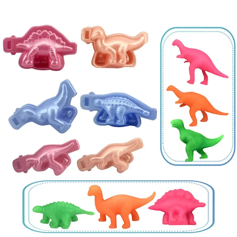 Dough Play Tools for Kids Dough Accessories Molds Dinosaur Fruit Roller Cutter Scissor Playdough Clay Mold Children DIY Toys
