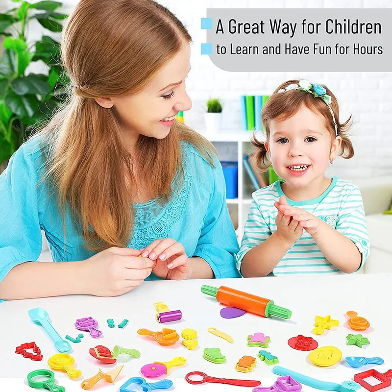 Dough Play Tools for Kids Dough Accessories Molds Dinosaur Fruit Roller Cutter Scissor Playdough Clay Mold Children DIY Toys