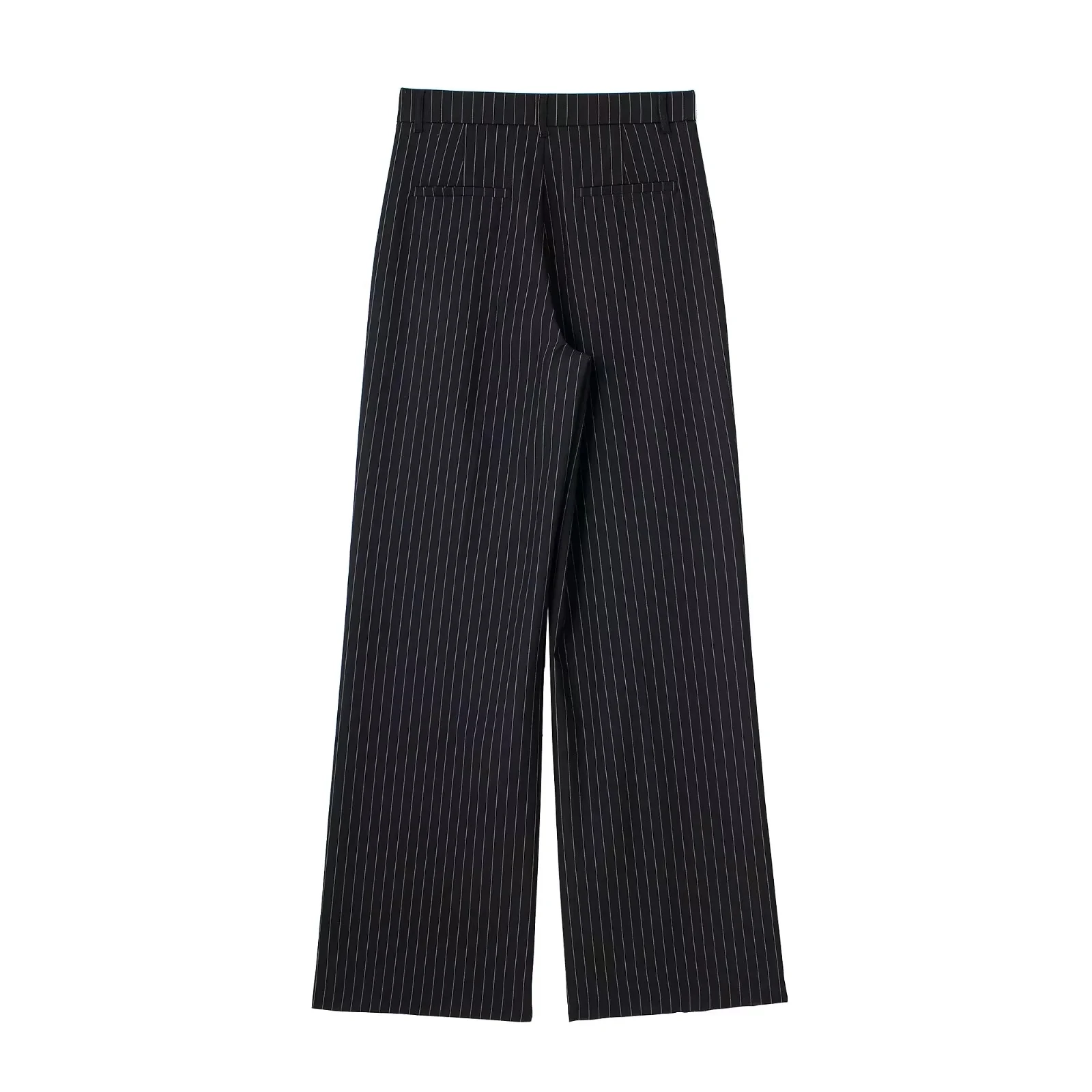 HXAO Women's Formal Pants Office Wear Women Striped Grey Black Pants Woman High Waist Baggy Suit Pants Casual Wide Leg Trousers