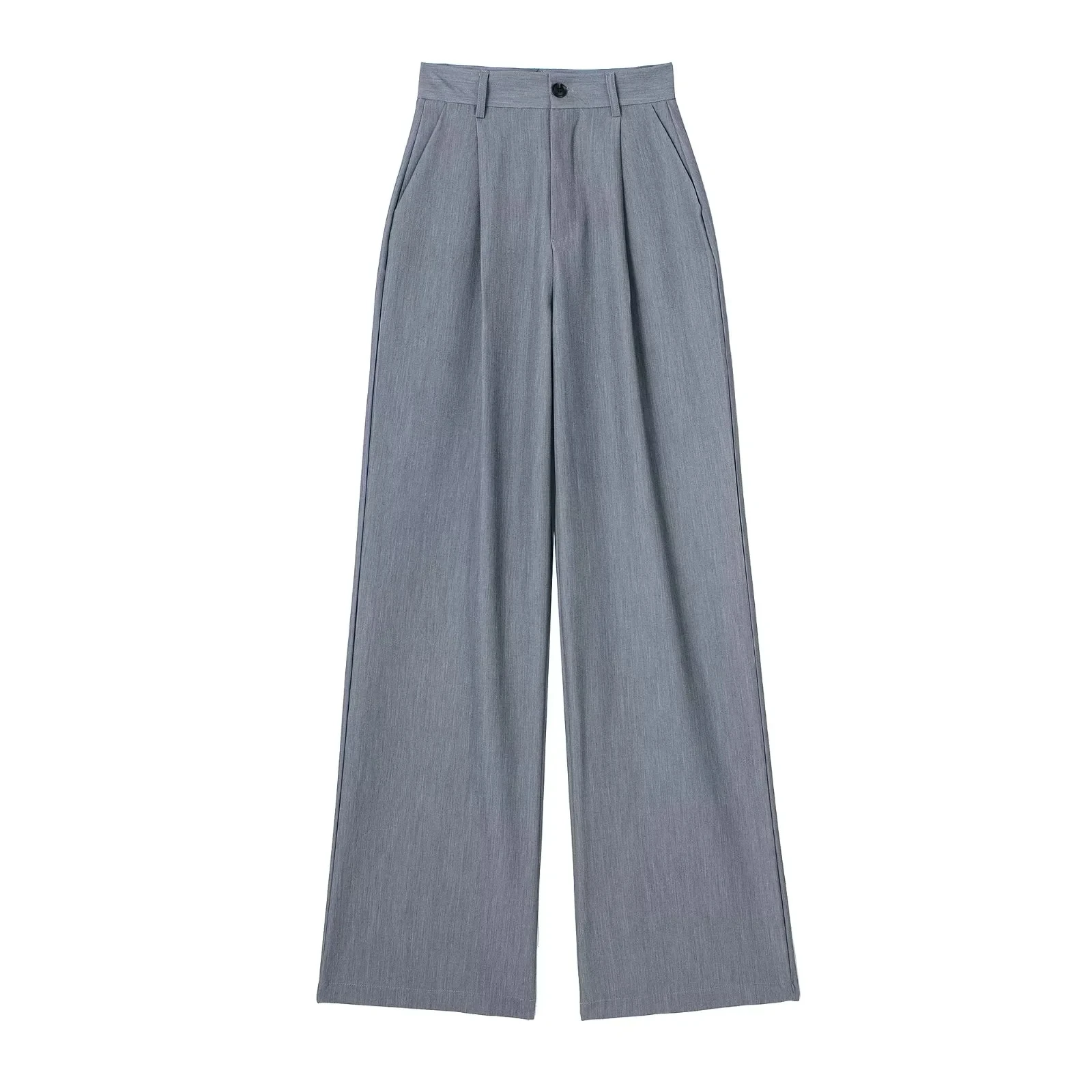 HXAO Women's Formal Pants Office Wear Women Striped Grey Black Pants Woman High Waist Baggy Suit Pants Casual Wide Leg Trousers