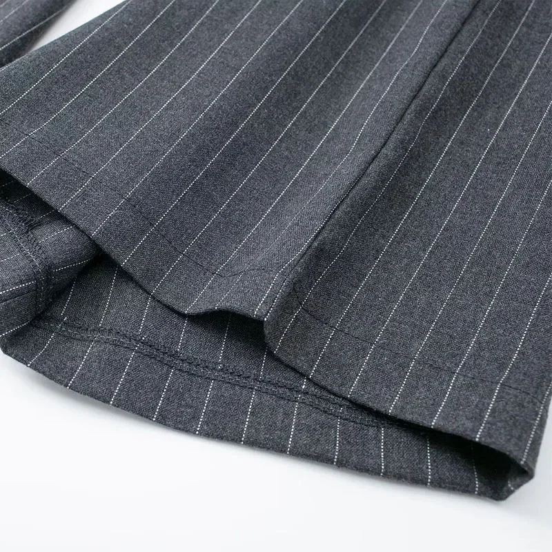 HXAO Women's Formal Pants Office Wear Women Striped Grey Black Pants Woman High Waist Baggy Suit Pants Casual Wide Leg Trousers