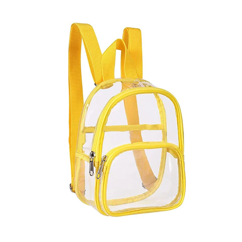 Pvc Transparent Bag Clear Travel Backpack Shoulder Bag Strap Book Sports Field Approved Waterproof Mini Travel Schoolbag for Kid