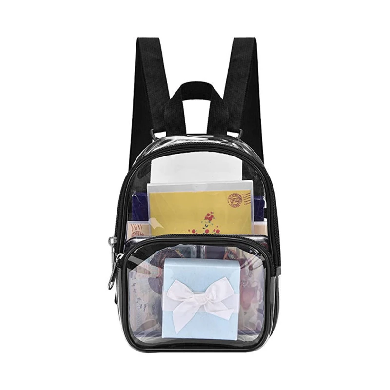 Pvc Transparent Bag Clear Travel Backpack Shoulder Bag Strap Book Sports Field Approved Waterproof Mini Travel Schoolbag for Kid