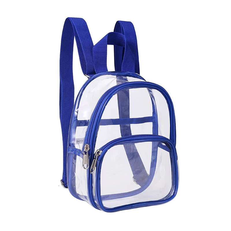 Pvc Transparent Bag Clear Travel Backpack Shoulder Bag Strap Book Sports Field Approved Waterproof Mini Travel Schoolbag for Kid
