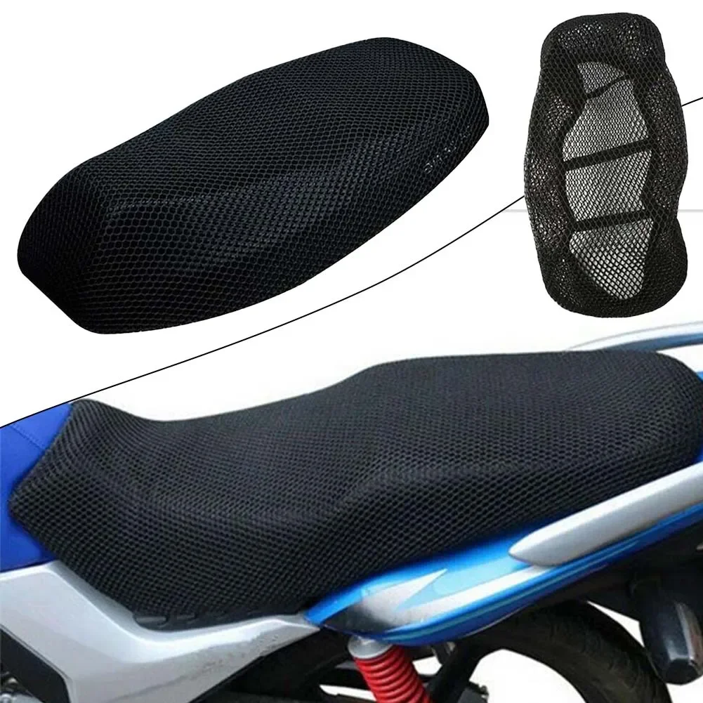 Breathable 3D Mesh Motorcycle Seat Cover Pad Moped Motorbike Scooter Black Seat Covers Cushion Anti-Slip Cover Grid Seat Cover