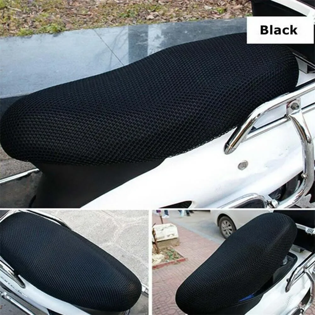 Breathable 3D Mesh Motorcycle Seat Cover Pad Moped Motorbike Scooter Black Seat Covers Cushion Anti-Slip Cover Grid Seat Cover