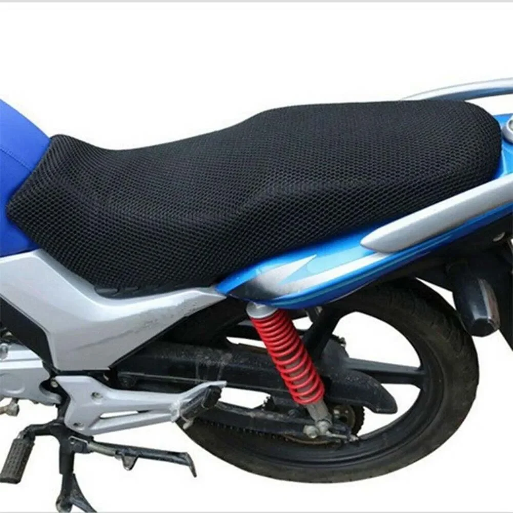 Breathable 3D Mesh Motorcycle Seat Cover Pad Moped Motorbike Scooter Black Seat Covers Cushion Anti-Slip Cover Grid Seat Cover