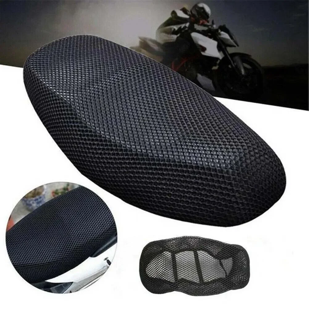 Breathable 3D Mesh Motorcycle Seat Cover Pad Moped Motorbike Scooter Black Seat Covers Cushion Anti-Slip Cover Grid Seat Cover