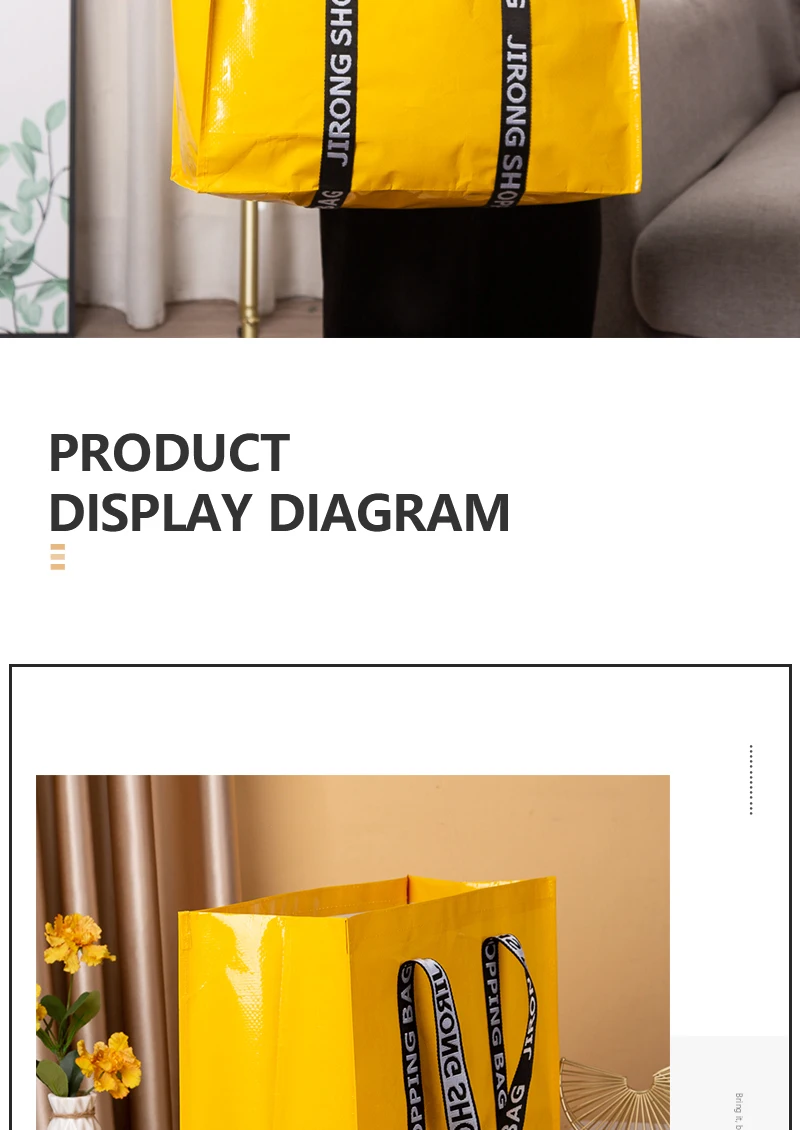 Newest Color PP Woven Shopping Bag Foldable Reusable Tote Folding Pouch Travel Non-woven Bathroom Storage Bag