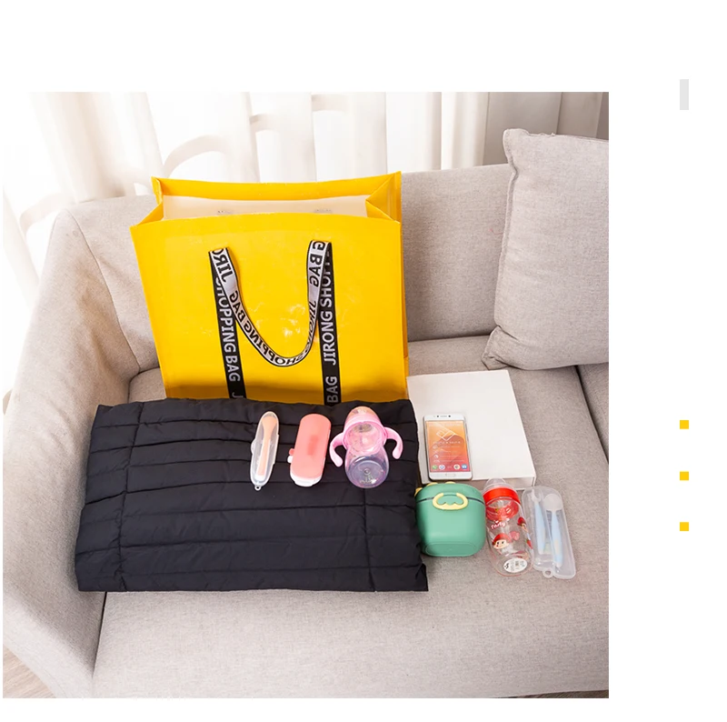Newest Color PP Woven Shopping Bag Foldable Reusable Tote Folding Pouch Travel Non-woven Bathroom Storage Bag