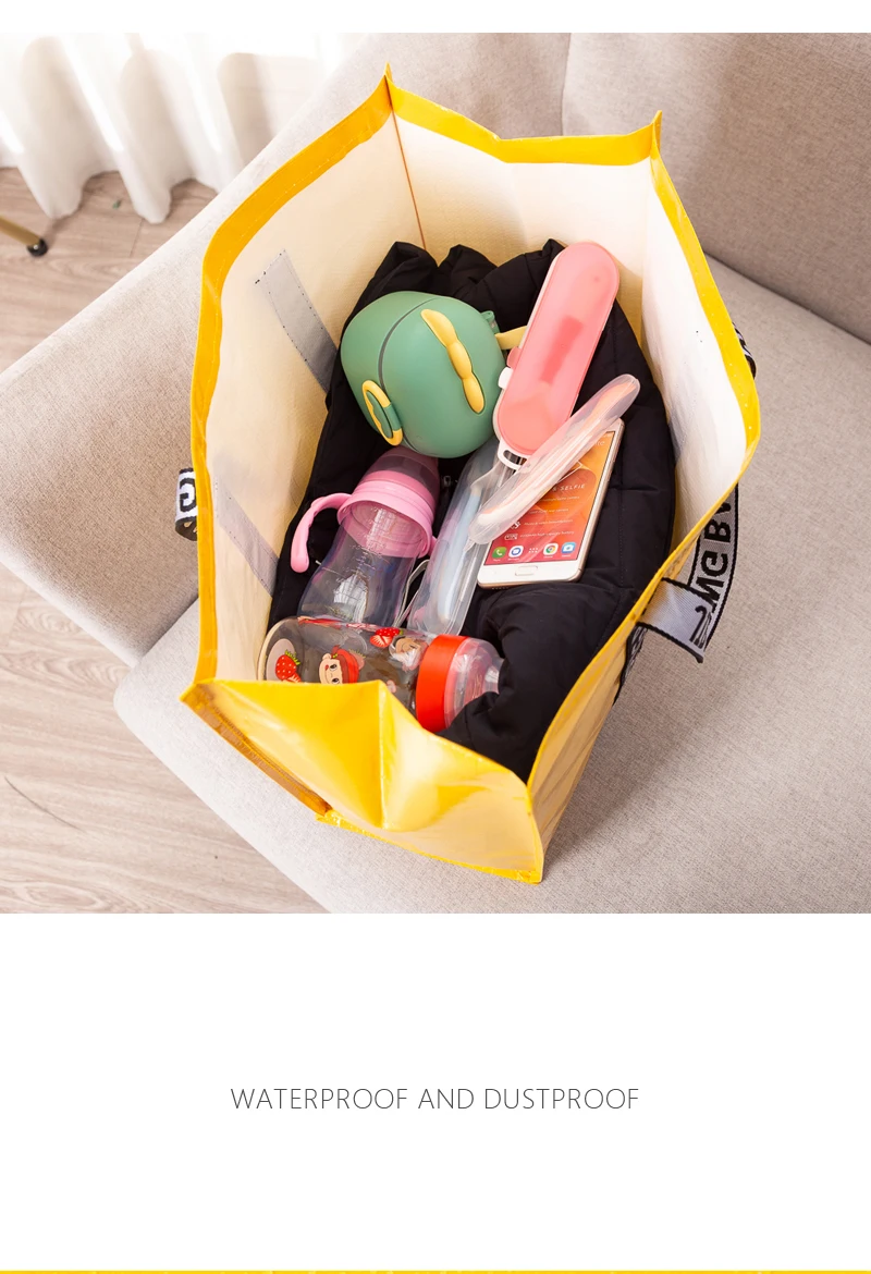 Newest Color PP Woven Shopping Bag Foldable Reusable Tote Folding Pouch Travel Non-woven Bathroom Storage Bag