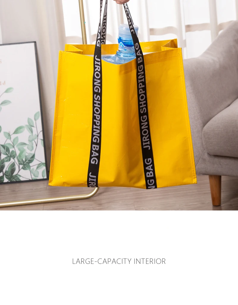 Newest Color PP Woven Shopping Bag Foldable Reusable Tote Folding Pouch Travel Non-woven Bathroom Storage Bag