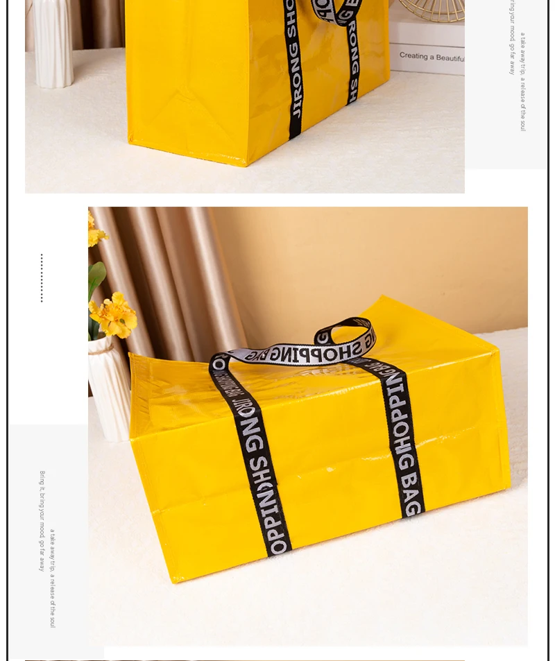 Newest Color PP Woven Shopping Bag Foldable Reusable Tote Folding Pouch Travel Non-woven Bathroom Storage Bag