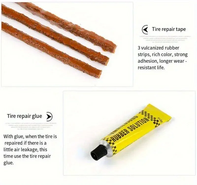 Tire repair magic. Quick tire repairCar tire repair tool, motorcycle tubeless wheel tire repair kit, puncture plug, garage tool